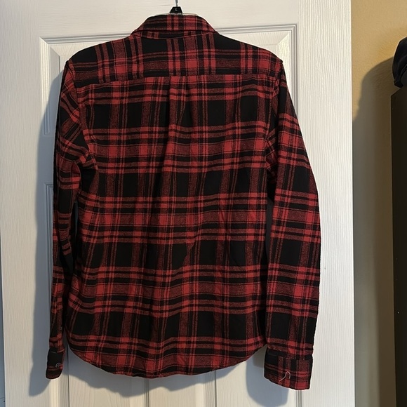 Eddie Bauer men’s red and black long sleeve flannel shirt size medium - Picture 5 of 7